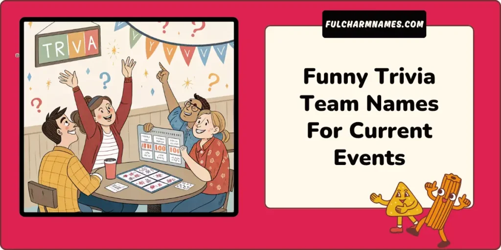 Funny Trivia Team Names For Current Events